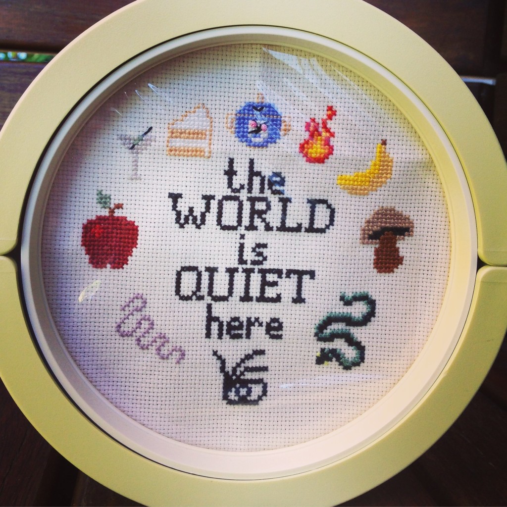 A Series of Unfortunate Events The world is quiet here cross stitch