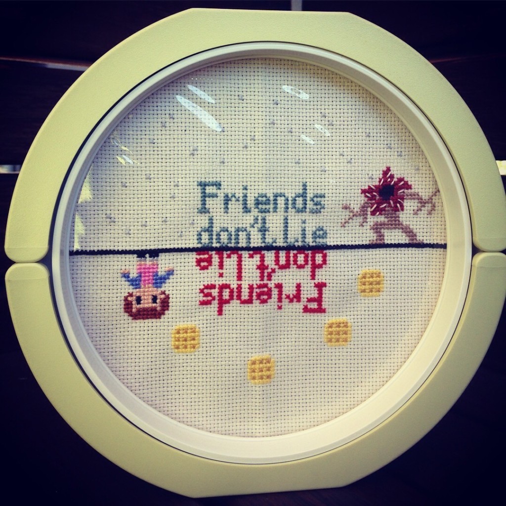 Stranger Things Cross Stitch Friends don't lie